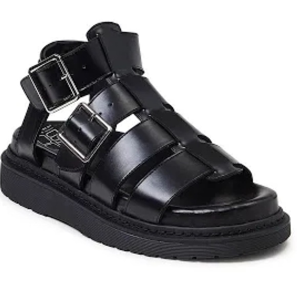 Y2K No Boundaries Fisherman Black Dual Buckle Platform Retro Festival Sandals 7 - Picture 1 of 11
